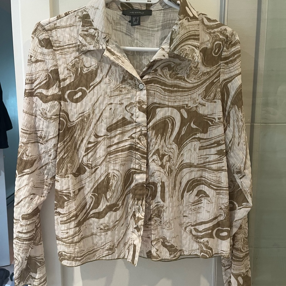 Primark Beige and Cream Patterned Shirt